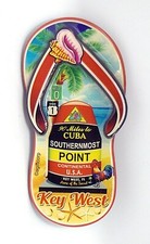 Key West Florida Buoy Sandal Dual Layer MDF Magnet 2" x 4"