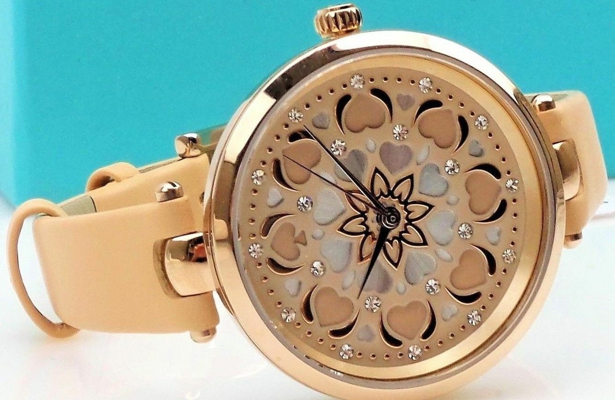 KATE SPADE KSW1407 Holland Heart Vachetta Leather Rose Gold Watch