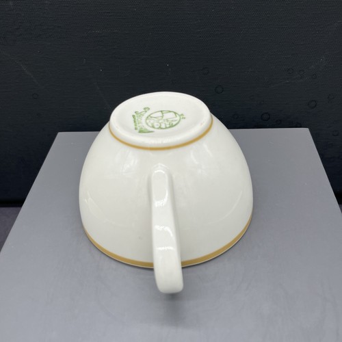 TWO Syracuse China Gold Line Tea Cups Restaurant Ware Mustard Yellow Stripe 12-C - Picture 5 of 11