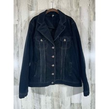 Lois Womens Trucker Jacket Black Corduroy Size Xl