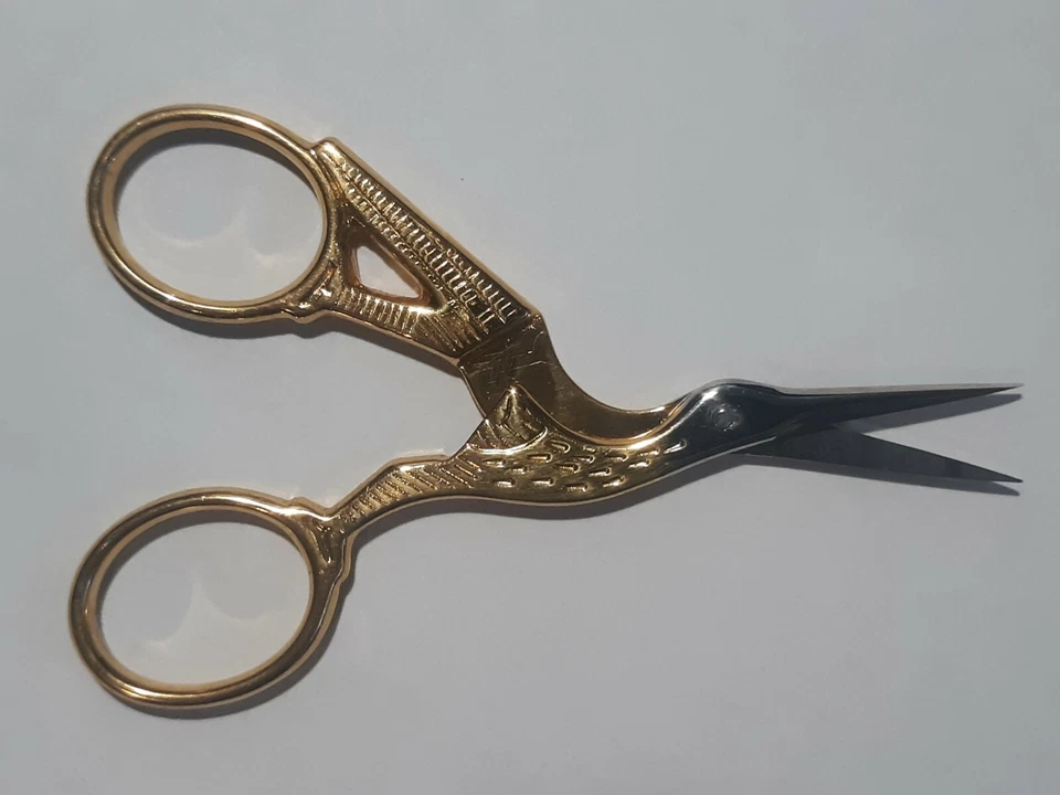 Gingher Stork Embroidery Scissors_ Gold and Chrome Stork_Italy (FREE SHIPPING) - Image 4 of 4
