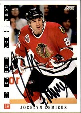 Jocelyn Lemieux Signed Auto 1993-94 Score card Chicago Blackhawks