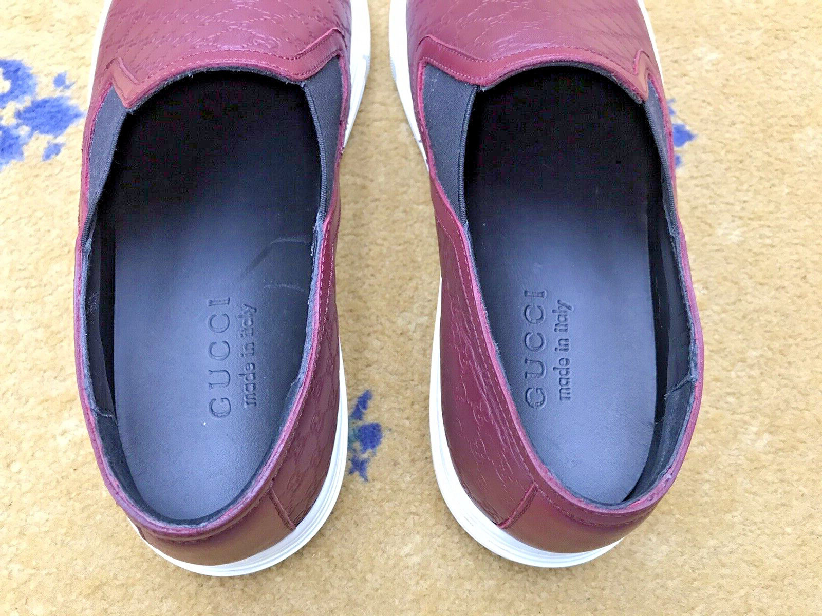 Gucci Trainers Sneaker Shoes Monogram G Leather Red Deck Mens US 7 UK 6.5 40.5 thumbnail 12