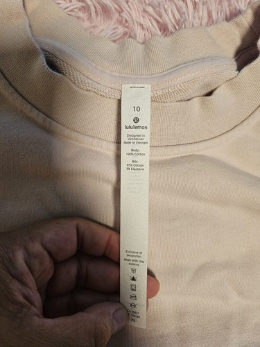 Lululemon Damen hellpfirsichfarben Rundhalsausschnitt Pullover Sweatshirt Größe 10 - Bild 4 von 7