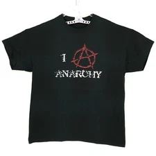 Anarchy Mens Shirt XL Extra Large Black Short Sleeve Double Sided Tee Gas Mask