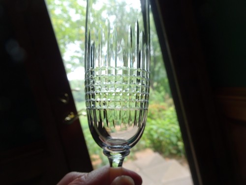 BACCARAT NANCY CHAMPAGNE FLUTE CRYSTAL GLASSES, PAIR, FRANCE, CUT, 6.75" TALL - Picture 4 of 10