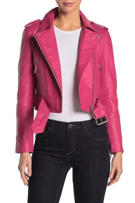 Avec les filles crackle biker jacket cheap