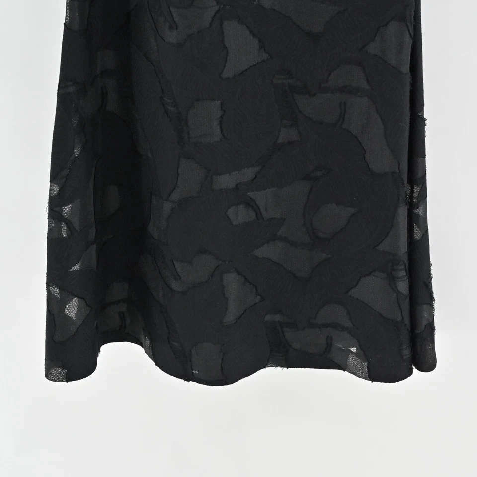 Vestido VERA WANG Talla 4 Negro Sin Mangas Cuello Burnout Organza Encaje Maxi Vestido Foto 4 de 4