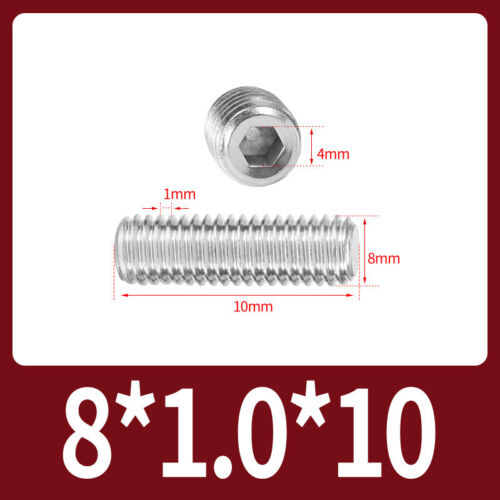 Flat Point Grub Screws Stainless Steel Fine Thread Pitch Allen Set Screw M6-M16 - Picture 16 of 85