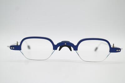 Vintage MDG 5004 504 Blau Schwarz Silber Halbrand Brille Brillengestell NOS