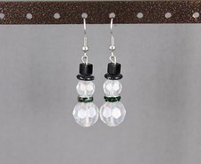 snowman frosty Christmas holiday dangle earrings jewelry secret santa gift
