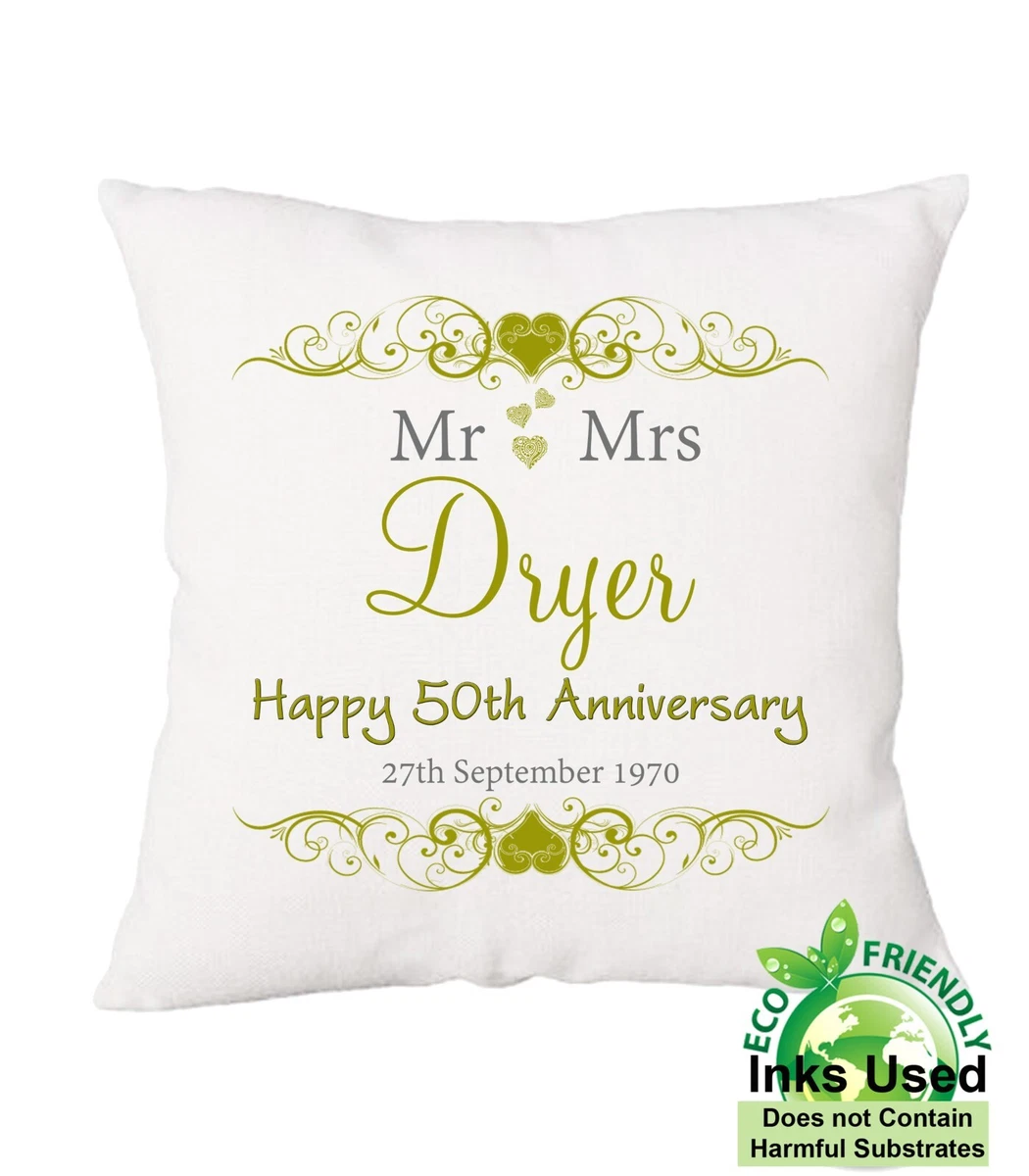 Personalised top anniversary cushion