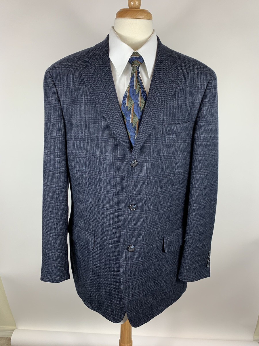 Haspel Mens Size 44 L 100% Wool Three Button Blazer Sport Jacket