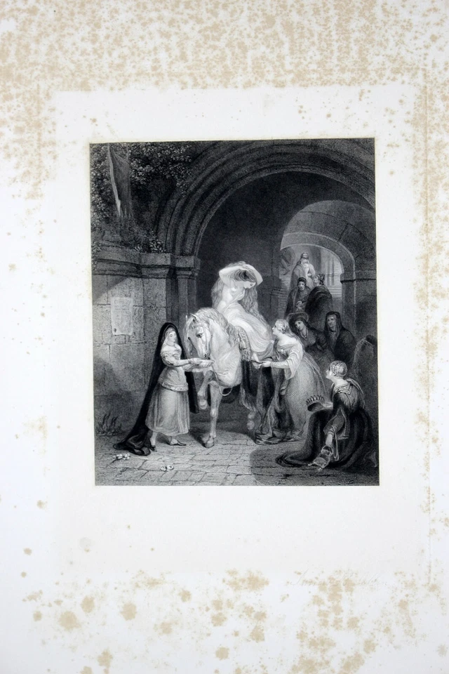 Lady Godiva por George Jones FIRMADO por el Grabador James B Allen Impresoras Arte de Prueba Foto 4 de 4