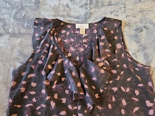 Top donna Ann Taylor Loft senza maniche con volant scollo a V taglia XS - Foto 4 di 11
