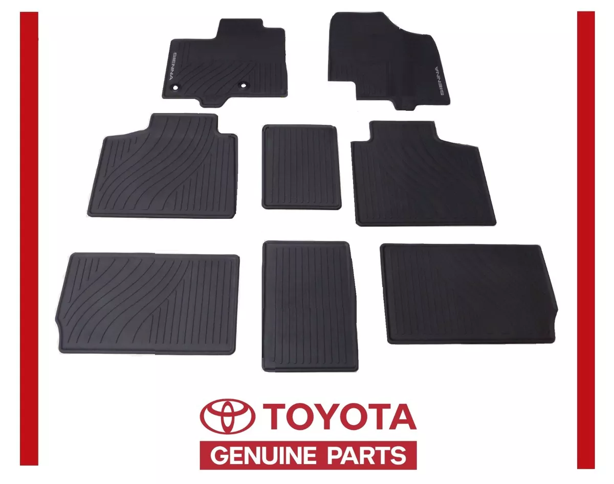 GENUINE TOYOTA 2013 2019 SIENNA ALL WEATHER RUBBER FLOOR MATS