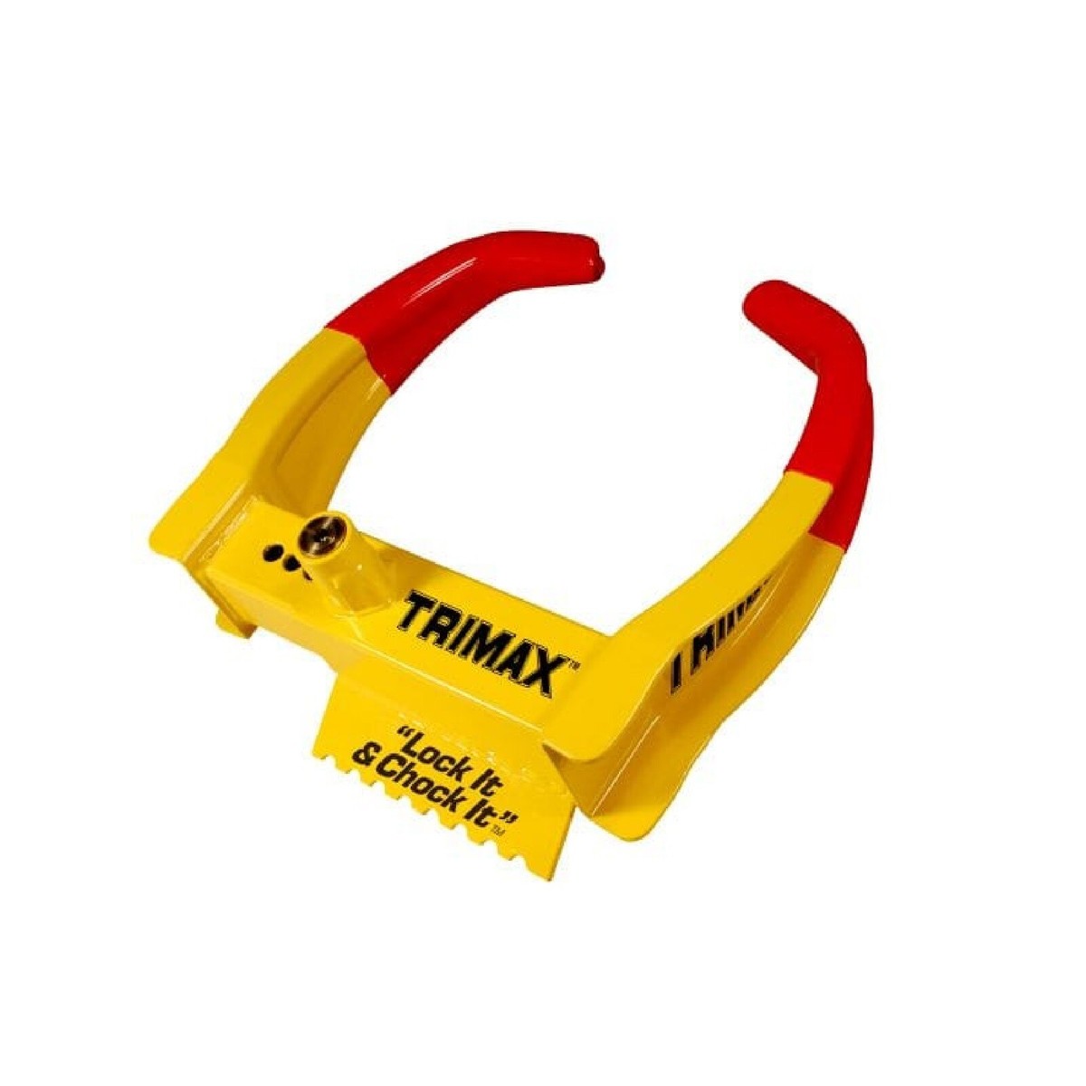 TRIMAX タイヤロック イエロー/レッド Trimax TCL65 Universal Yellow Steel Rubber Coated Arms Wheel Chock