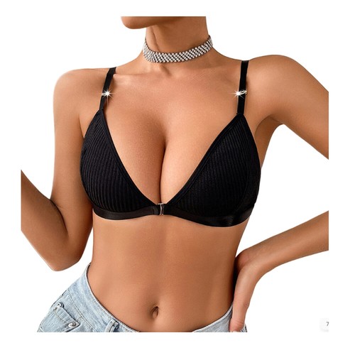 Women's Push Up Coverage Front Closure Wire Free Back Support Posture Bra US New - Picture 4 of 9