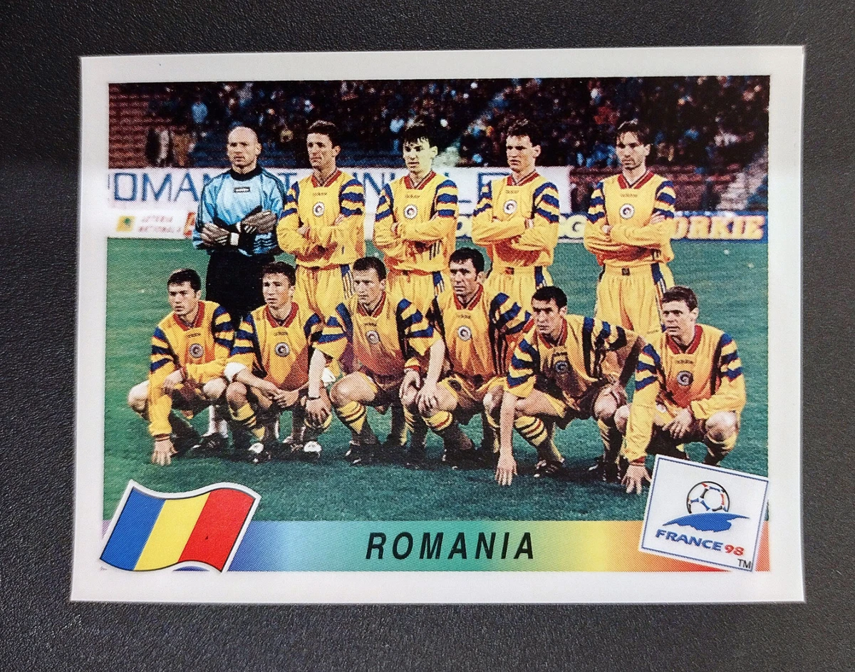 Panini France 98 World Cup Football Sticker WC 98 Squad Photo of Romania NM