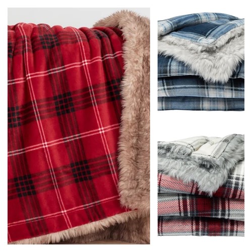 NEW Orvis Cozy Luxe Throw Reversible Faux 60" X 70 Bedding bed Blanket Velvet