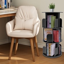 Rotating Bookshelf, 360 Display Corner Bookshelf 3 Tier Bookcase Storage Rack