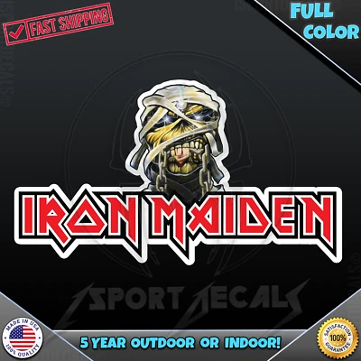 ISPORTDECALS.COM Iron Maiden w/ Eddie HD Inside or Outside Car Laptop PC VINYL DECAL STICKER 013