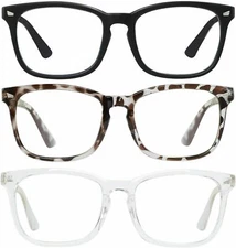 3 Pack Blue Light Blocking Glasses  for Women Men Computer Gaming Vision Care Pr