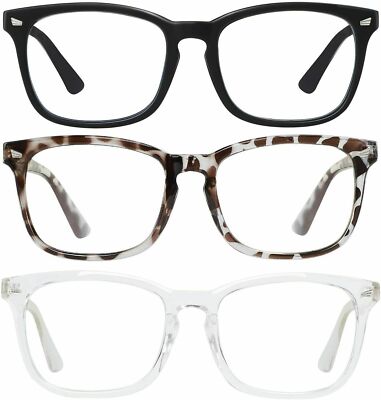 3 Pack Blue Light Blocking Glasses  for Women Men Computer Gaming Vision Care Pr