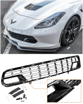 For 14-19 Corvette C7 With Camera | Z06 PAINTED CARBON FLASH Front Bumper Grille