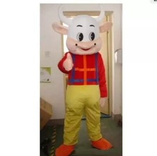 Halloween Lovely Tartan Cow Mascot Costume theme character Carnival Unisex Adult