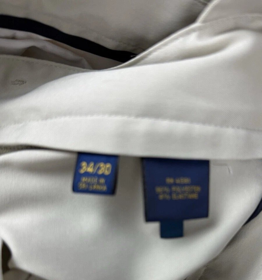 Polo Ralph Lauren PERFORMANCE Golf Beige Marfil Elastizado Hombres Pantalones Clásicos 34x30 Foto 4 de 4