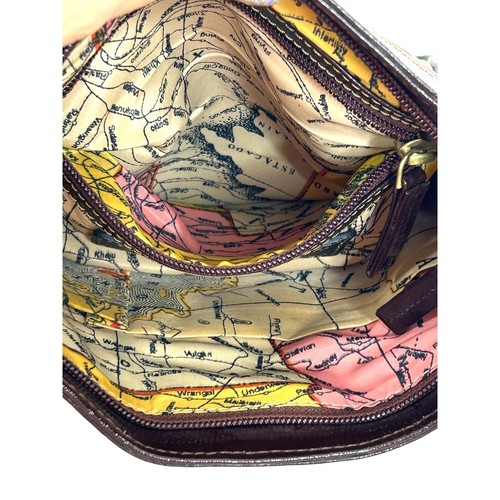 Americana By Sharif Vintage Crossbody Purse Pink Brown Strap Pockets Lined Zip - Picture 8 of 23