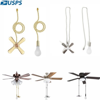 2pcs Metal Pull Chain Ceiling Fan Replacement With Fan Light