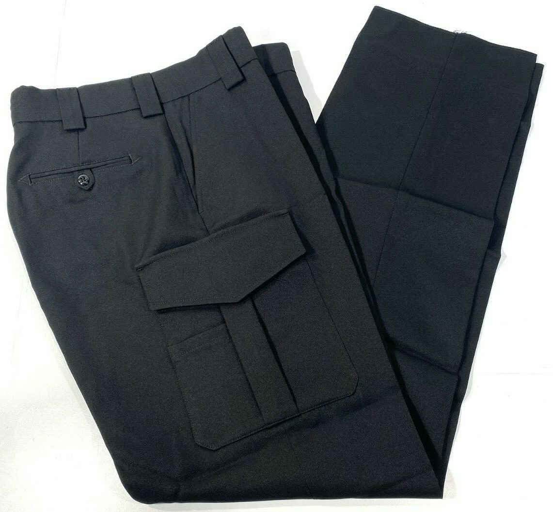 NEW MENS BLAUER 8655 SIDE POCKET POLYESTER PANTS BLACK 34x35 UNHEMMED