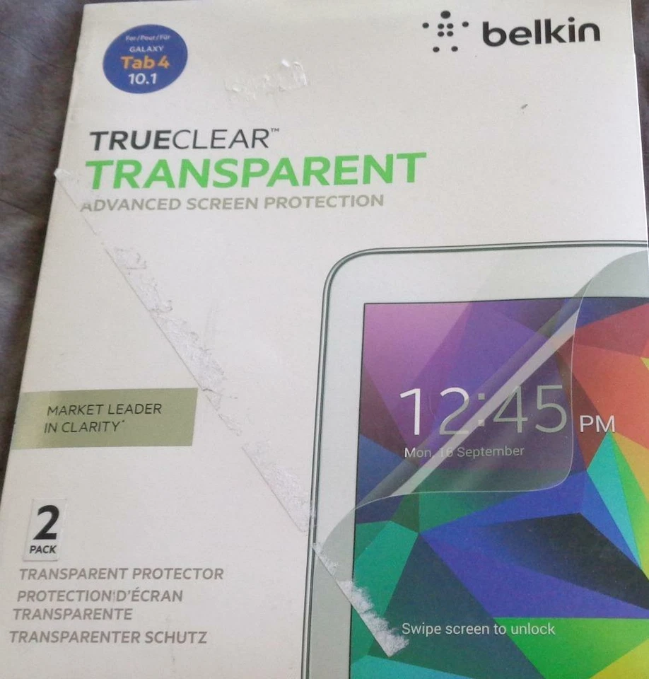 Belkin TrueClear Transparent Screen Protection - BRAND NEW - Galaxy Tab 4  10.1 - Image 2 of 3