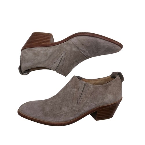 Rag & Bone Thompson Suede Heeled Ankle Boots Warm Gray Size 39.5 US 9.5 - Picture 5 of 12