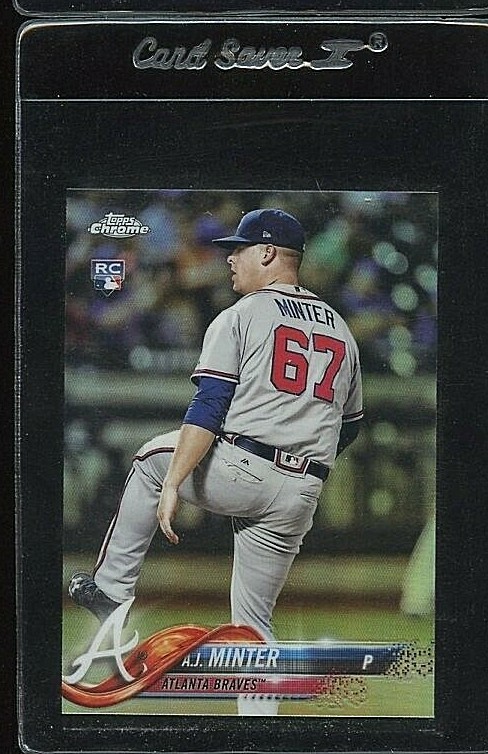 2018 TOPPS CHROME REFRACTOR #180 AJ MINTER ROOKIE RC ATLANTA BRAVES