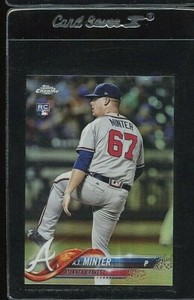 2018 TOPPS CHROME REFRACTOR #180 AJ MINTER ROOKIE RC ATLANTA BRAVES 