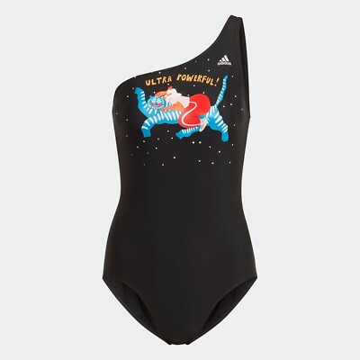 Adidas Women Black Swimsuit One Piece Beach Pool Swimwear