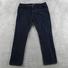 Exocet Jeans Womens Size 22 Blue Dark Wash Denim High Rise Straight Leg