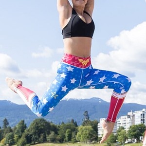 Fusion Fight Gear Wonder Woman Spats Leggings Compression Yoga Pants Tights