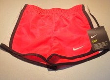 Nike DRY Girl's Toddler Athletic Shorts Pink w/ White Stripe 2T Built-in Briefs