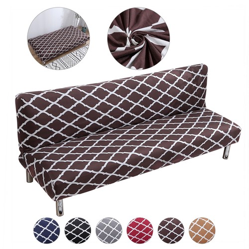 Armless Sofa Cover Futon Slipcover Stretch Folding Sofa Bed Couch Protector - 第 55/90 張圖片