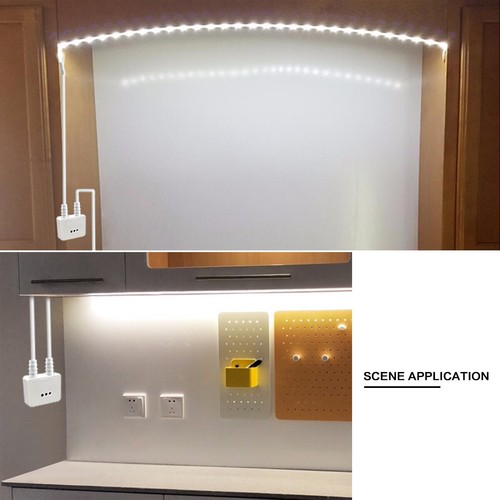 Hand Sweep Sensor LED Strip Light Tape Kitchen Night Lamp Under Wardrobe Cabinet - Picture 6 of 12