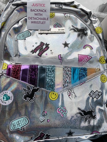 Justice Girls Backpack Bookbag Holo 