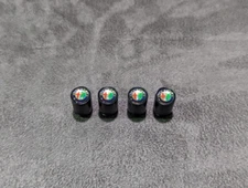 4pc Satin Black Alfa Romeo Emblem Car Wheel Tire Air Valve Cap Stem Cover
