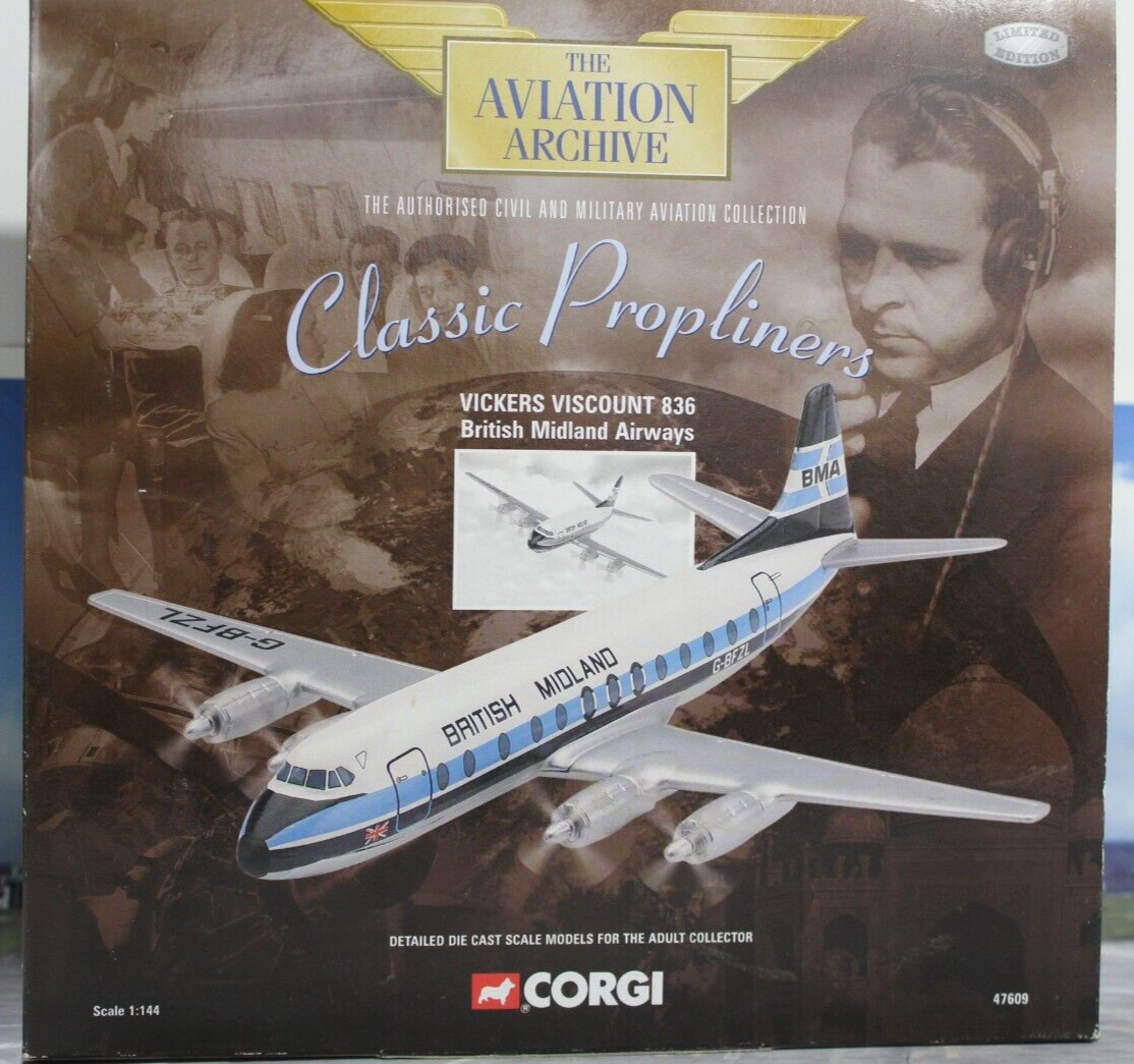 Corgi British Midland Airways LTD Vickers Viscount 816 1:144 Scale