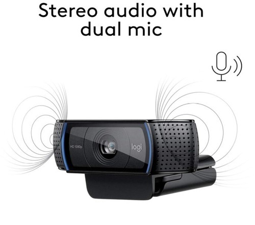 Kamera internetowa USB Logitech 960-000767 HD Pro C920, połączenia wideo, czysty dźwięk stereo - Zdjęcie 6 z 7