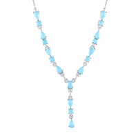 Cavill Collier Sleeping Beauty TüRkis 2,78Ct 925 Silber Platin Blau