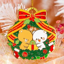 Milk & Mocha Bear - Enamel Christmas Ornament 2022